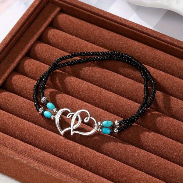Shimmering Beaded Multicolor Anklet 4pcs Boho Chic Beaded Anklet Set - Image 8