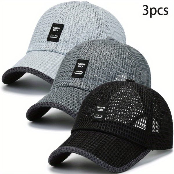 3pcs set, summer shade duckbill cap, outdoor breathable sports baseball cap, a good choice for travel, vacation, running, fishing, hiking, camping, and holiday gift giving