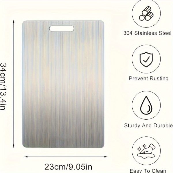 New Stainless Steel Multifunctional Cutting Plate, Stainless Steel Cutting Plate, Double-Sided Food Grade Stainless Steel Cutting, Ensuring The Original Flavor of Ingredients - Image 9