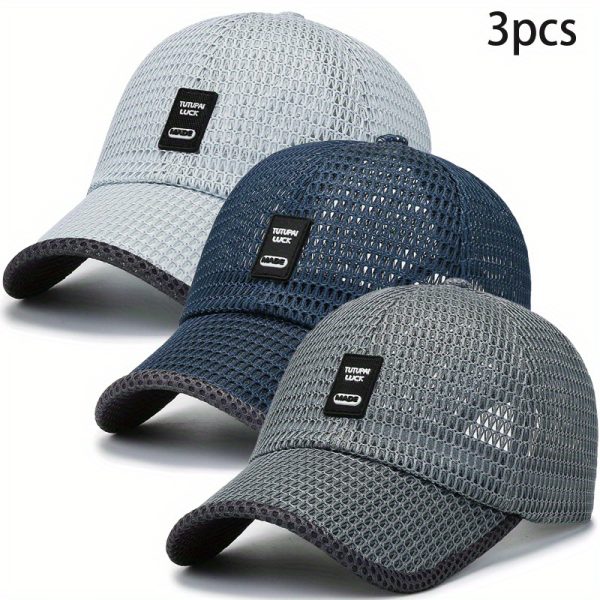 3pcs set, summer shade duckbill cap, outdoor breathable sports baseball cap, a good choice for travel, vacation, running, fishing, hiking, camping, and holiday gift giving - Image 2