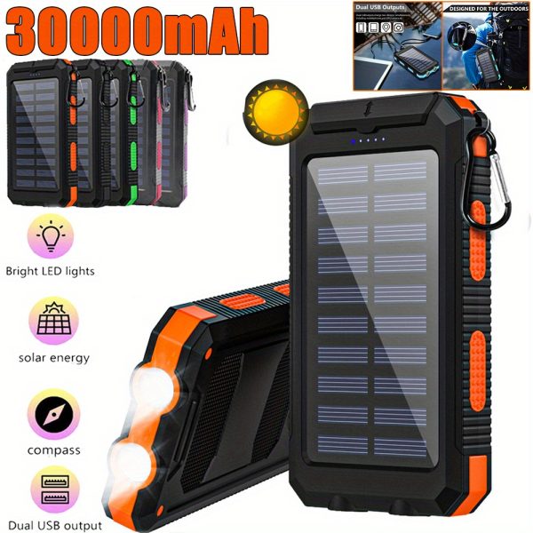 Best Gift, Solar Power 30000mAh Large Capacity Portable Charger - Image 2