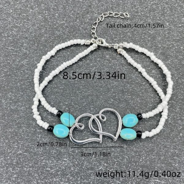 Shimmering Beaded Multicolor Anklet 4pcs Boho Chic Beaded Anklet Set - Image 6