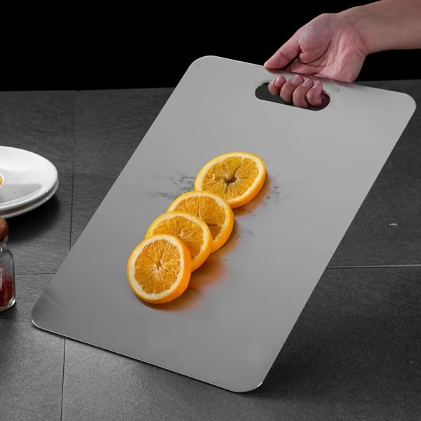New Stainless Steel Multifunctional Cutting Plate, Stainless Steel Cutting Plate, Double-Sided Food Grade Stainless Steel Cutting, Ensuring The Original Flavor of Ingredients - Image 4