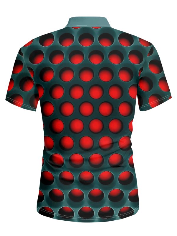 Men'S Casual 3D Print Polo T-Shirt - Retro Blue & Black Geometric Pattern, Short Sleeve, Comfortable for Spring & Summer, Perfect for Business & Home, Casual Wear | Geometric Print Shirt | Comfortable Fit, PLUS SIZE - Image 6
