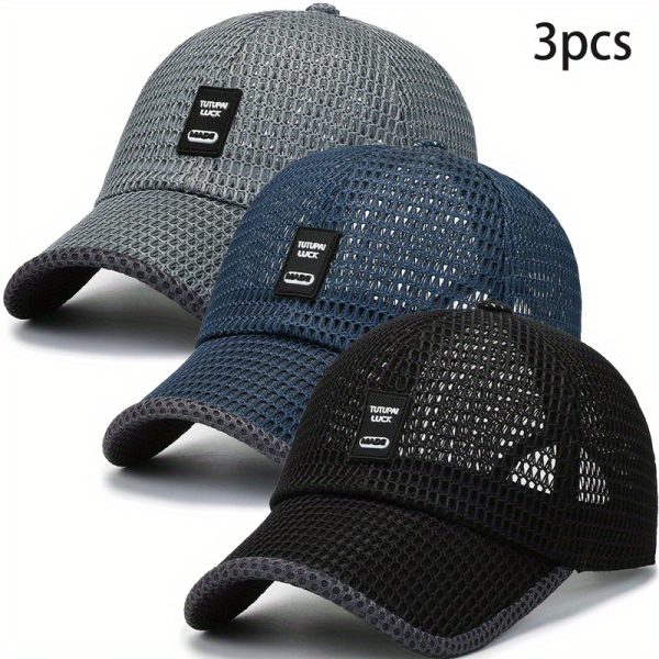 3pcs set, summer shade duckbill cap, outdoor breathable sports baseball cap, a good choice for travel, vacation, running, fishing, hiking, camping, and holiday gift giving - Image 3